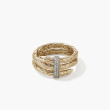 John Hardy Spear 14K Yellow Gold Double Coil Ring with Pave Diamond
