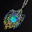 Robert Pelliccia Gemstone Peacock Feather Pendant  (Chain Sold Separately)