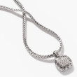 John Hardy Classic Chain Silver Diamond Square Drop Pendant Necklace