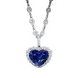 Robert Pelliccia White Gold Sapphire & Diamond Heart Pendant 