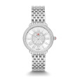 Michele Serein 16 Silver White Sunray Dial with Diamond Bezel Watch