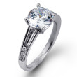 Simon G Classy Solitaire with Site Stones Engagement Ring