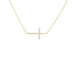 Roberto Coin Yellow Gold Diamond Sideways Cross Pendant with Chain Necklace