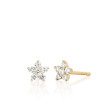 EF Collection Diamond Flower Stud Earrings