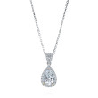 18kt White Gold Diamond Pear Shape Pendant Necklace