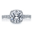 Tacori Dantela Round Pavé Diamond Engagement Ring Setting in 18K Gold main view