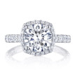 Tacori Petite Crescent Cushion Bloom Diamond Ring Setting in 18K Gold main view