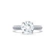 Sculpted Crescent Round Solitaire Ring