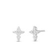 Roberto Coin Tiny Treasures White Gold Diamond Cross Earrings