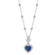 9.37ct Blue Sapphire and Diamond Heart Necklace