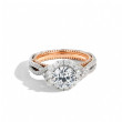 Verragio Venetian Two Tone Round Halo Vintage Engagement Ring Setting front view
