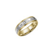 Crown Ring 6mm Engraved Two-Tone Wedding Band