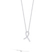 Roberto Coin Cancer Awareness Diamond Ribbon 18kt White Gold Necklace .07ctw