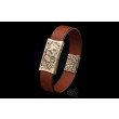 William Henry La Grange Bronze and Brown Leather Bracelet front view