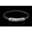 William Henry Ramble On Silver Braided Leather Bracelet