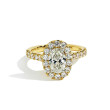Henri Daussi Oval Halo Engagement Ring In Yellow Gold
