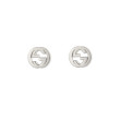 Gucci Textured Silver Interlocking G Stud Earrings
