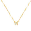 EF Collection Small Butterfly Diamond Pendant Necklace in Yellow Gold