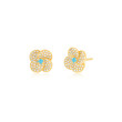 EF Collection Turquoise and Diamond Jumbo Petal Stud Earrings 