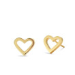 Roberto Coin Yellow Gold Open Heart Stud Earrings