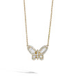 Baguette Diamond Yellow Gold Butterfly Necklace