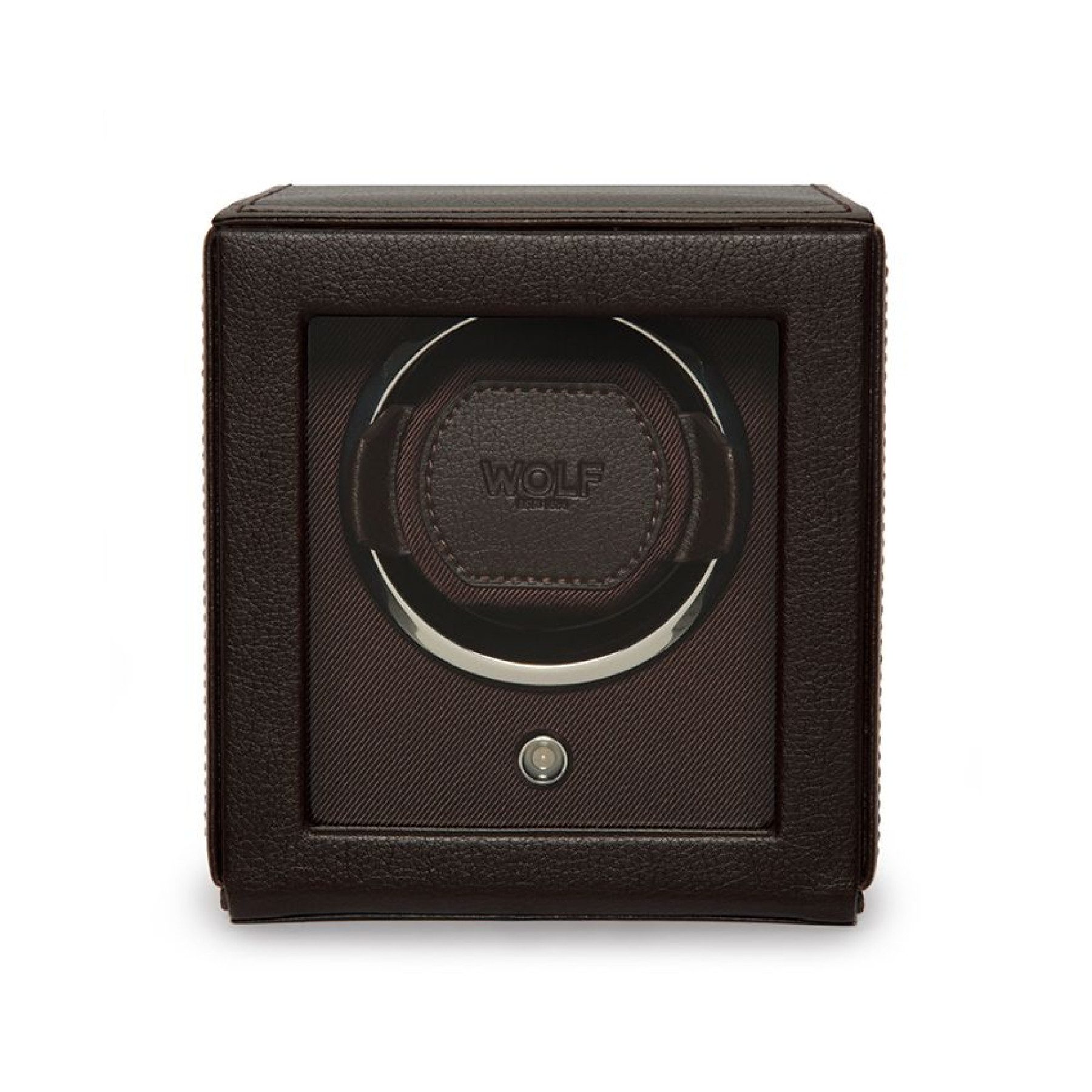 Wolf Cub Brown Pebbled Leather Single Watch Winder