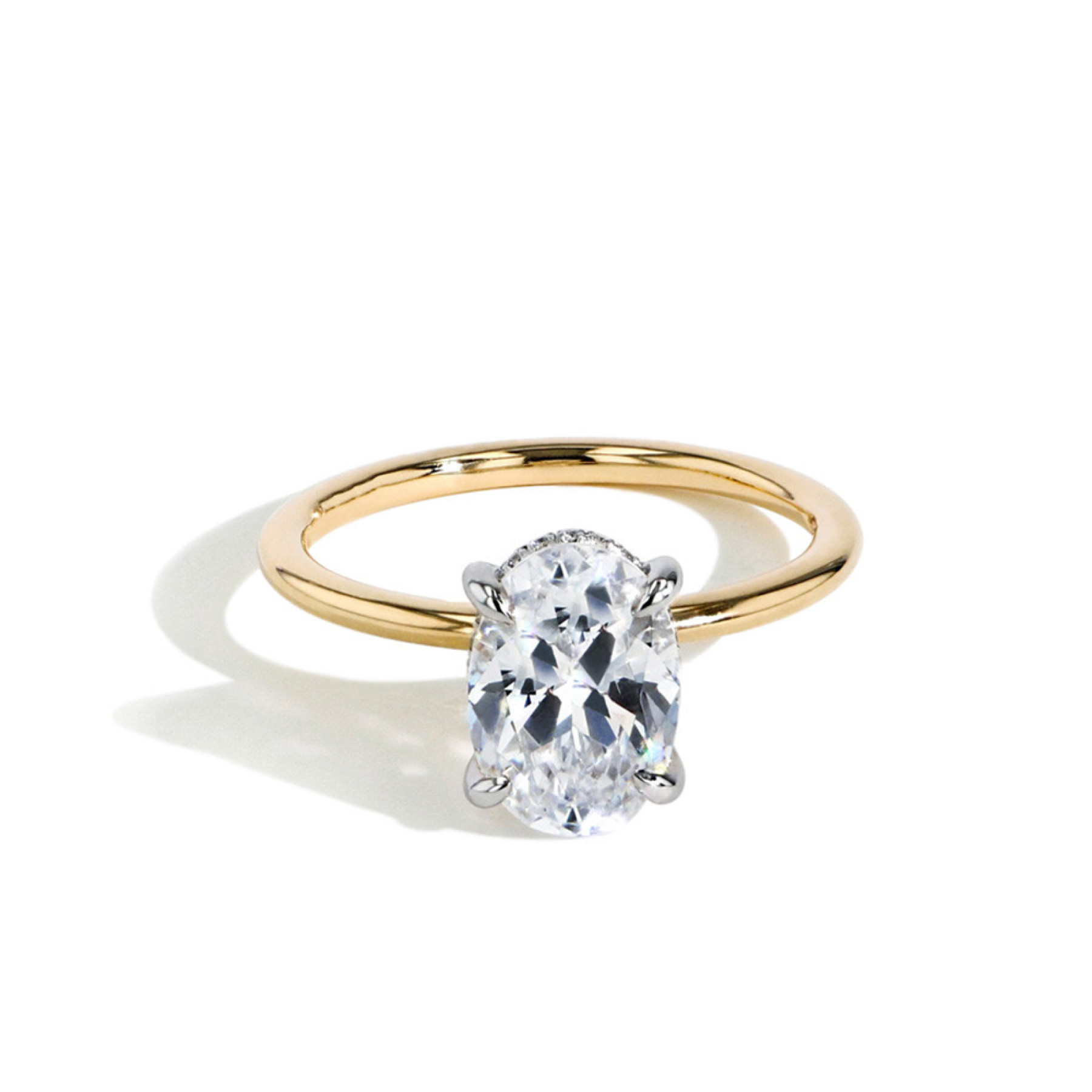 Minimalist Engagement Rings for Women, Thin Oval Solitaire