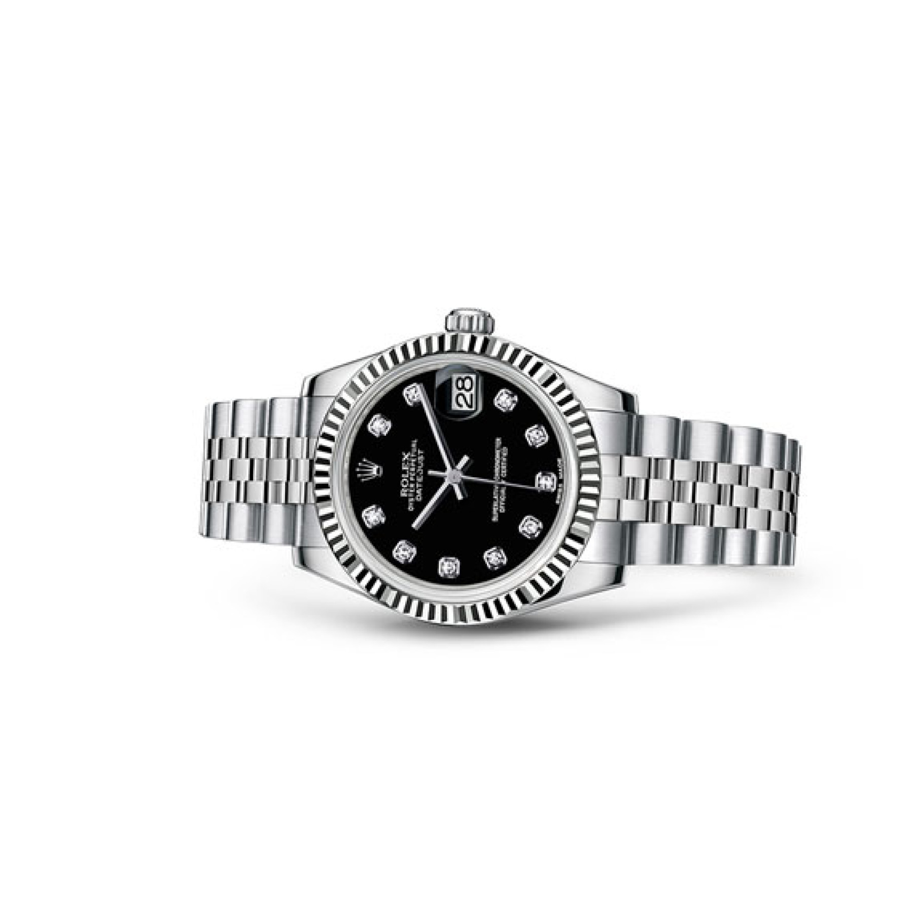 Rolex Datejust 31 Steel and Gold Black Diamond Dial Watch 178274