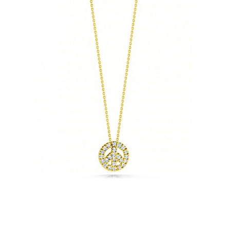 Diamond peace sign necklace top