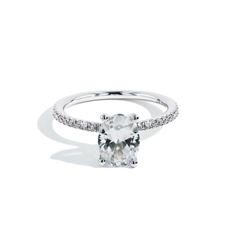 Solitaire pave engagement ring shop