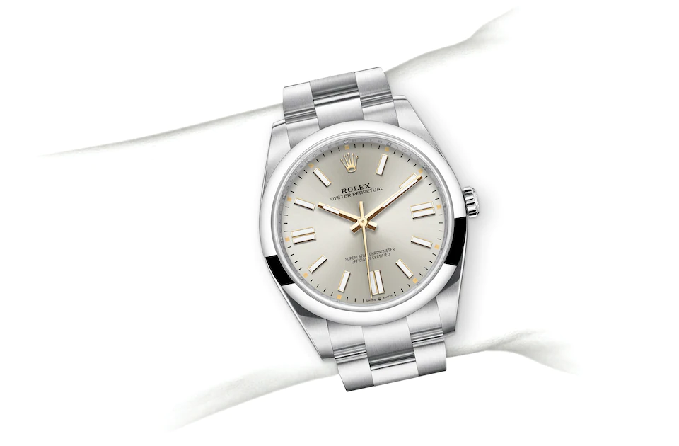 Rolex Oyster Perpetual 41, Oystersteel Watch, Silver Sunray 3230