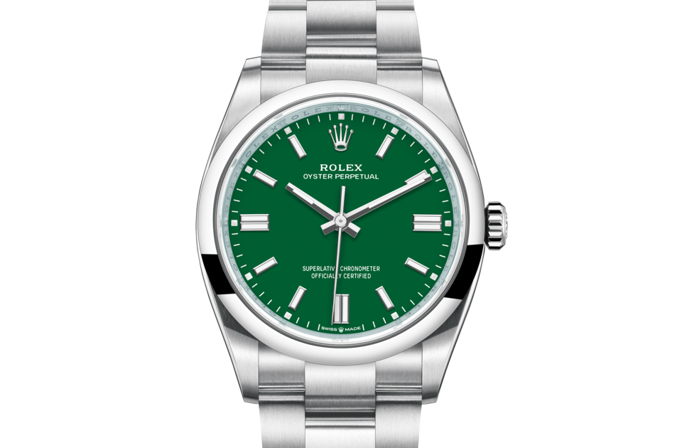 rolex with a green face