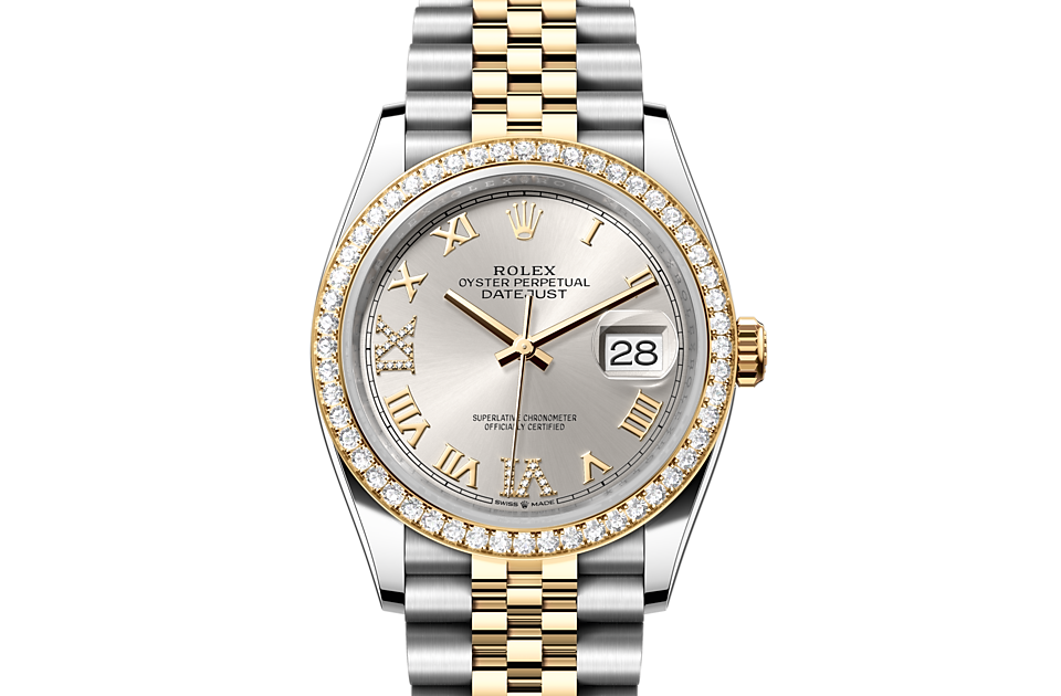 Rolex Datejust Oyster, 31 mm, yellow gold and diamonds, M278288RBR-0006
