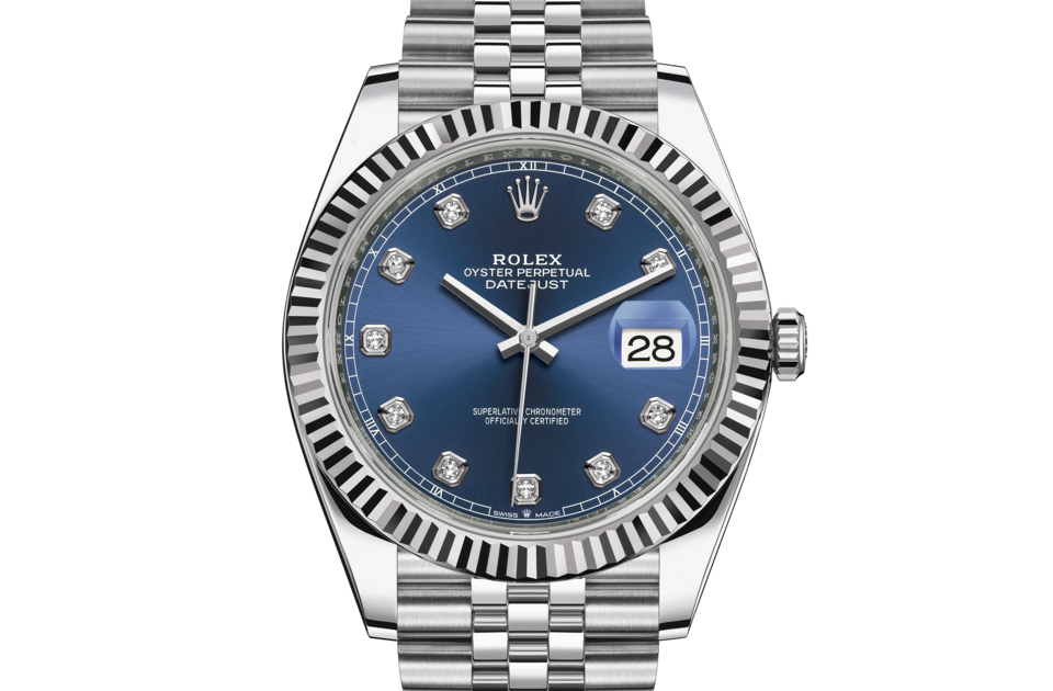 Rolex Datejust 41, White Rolesor, Blue 
