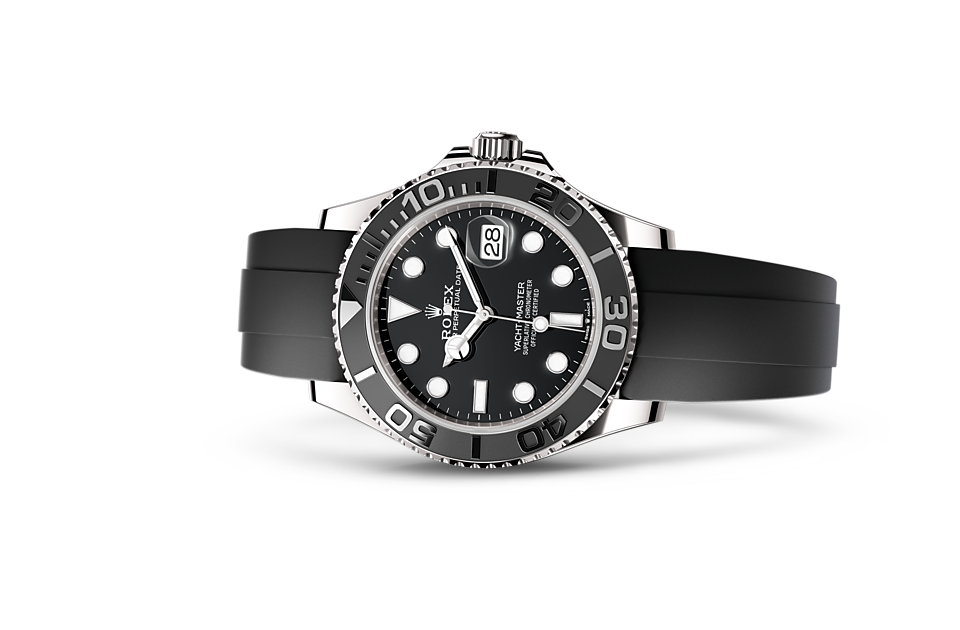 Rolex Yacht-Master White Gold Black Dial on Oysterflex 42mm