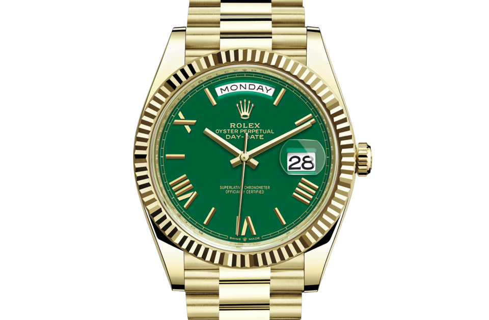 40, Green Dial, 40mm, yellow gold,