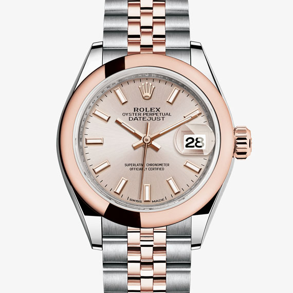 rolex lady datejust 28 oystersteel and everose gold