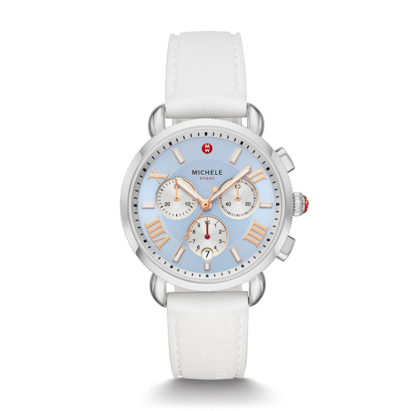 Michele Sporty Sport Sail 38mm Sky Blue Chronograph Watch