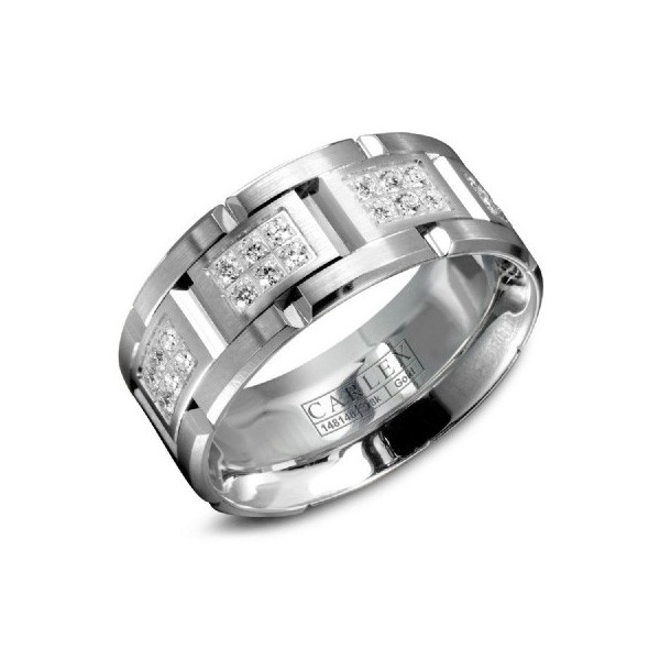 Crown Ring Carlex White Gold and Diamond Band