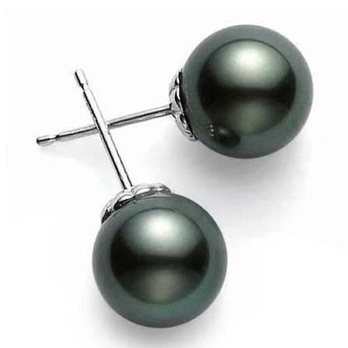 Mikimoto Black Sea Pearl Stud Earrings