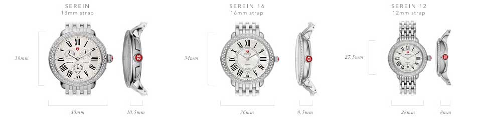 Michele Serein Watch Collection Size Guide