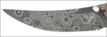 Hand Forged Knife Blade Made from Damascus Steal with a Raindrop Pattern