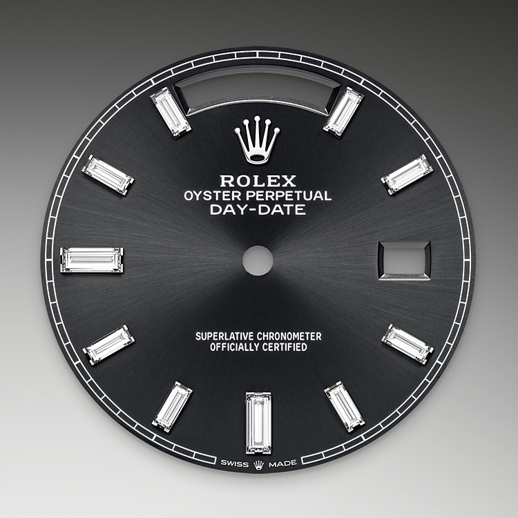 Rolex Day-Date 40 Feature: Bright black dial