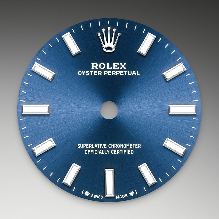 Rolex Oyster Perpetual 28 Feature: Bright blue dial