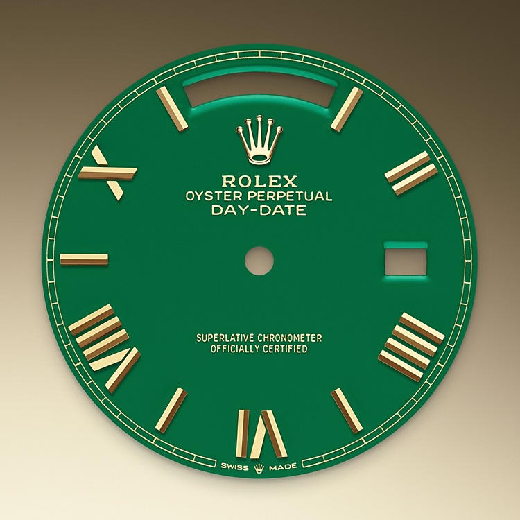 slap af Tårer interview ROLEX Day-Date 40, Green Dial, 40mm, yellow gold, M228238-0061
